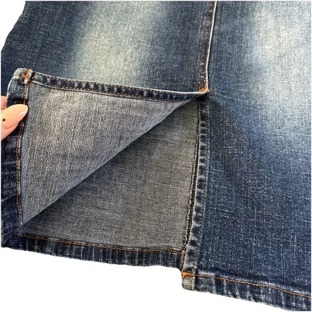 Vintage Forever 21 Womens Small Denim Jean Skirt High Rise Y2K Style Dark Wash